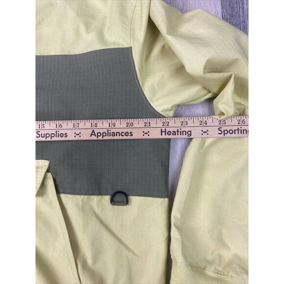 Champion‎ Jacket Pullover 1/2 Zip Windbreaker Large Lime & green- Hooded Ripstop - Picture 4 of 11